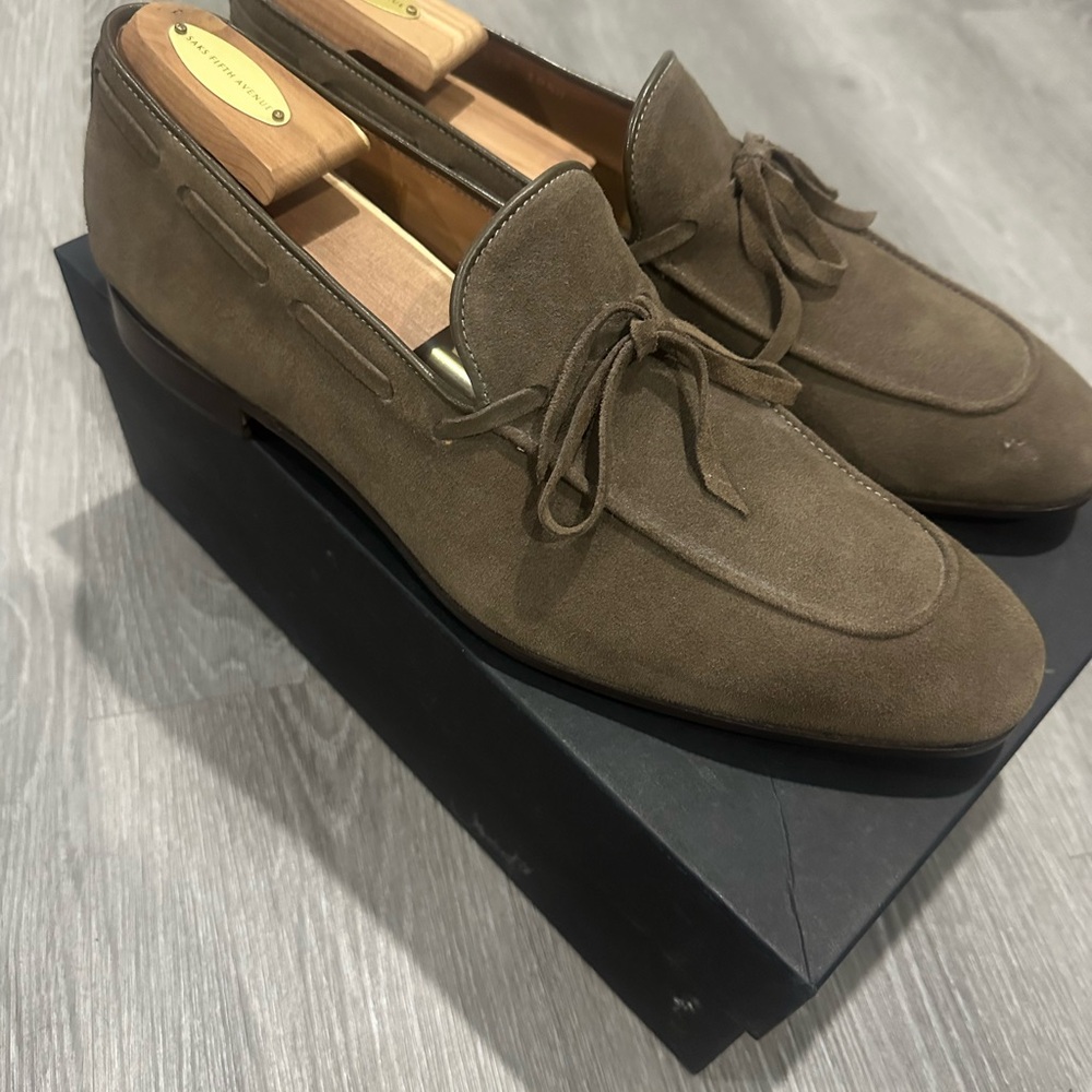 Brand new Made in Italy Men's Brown Suede Loafers